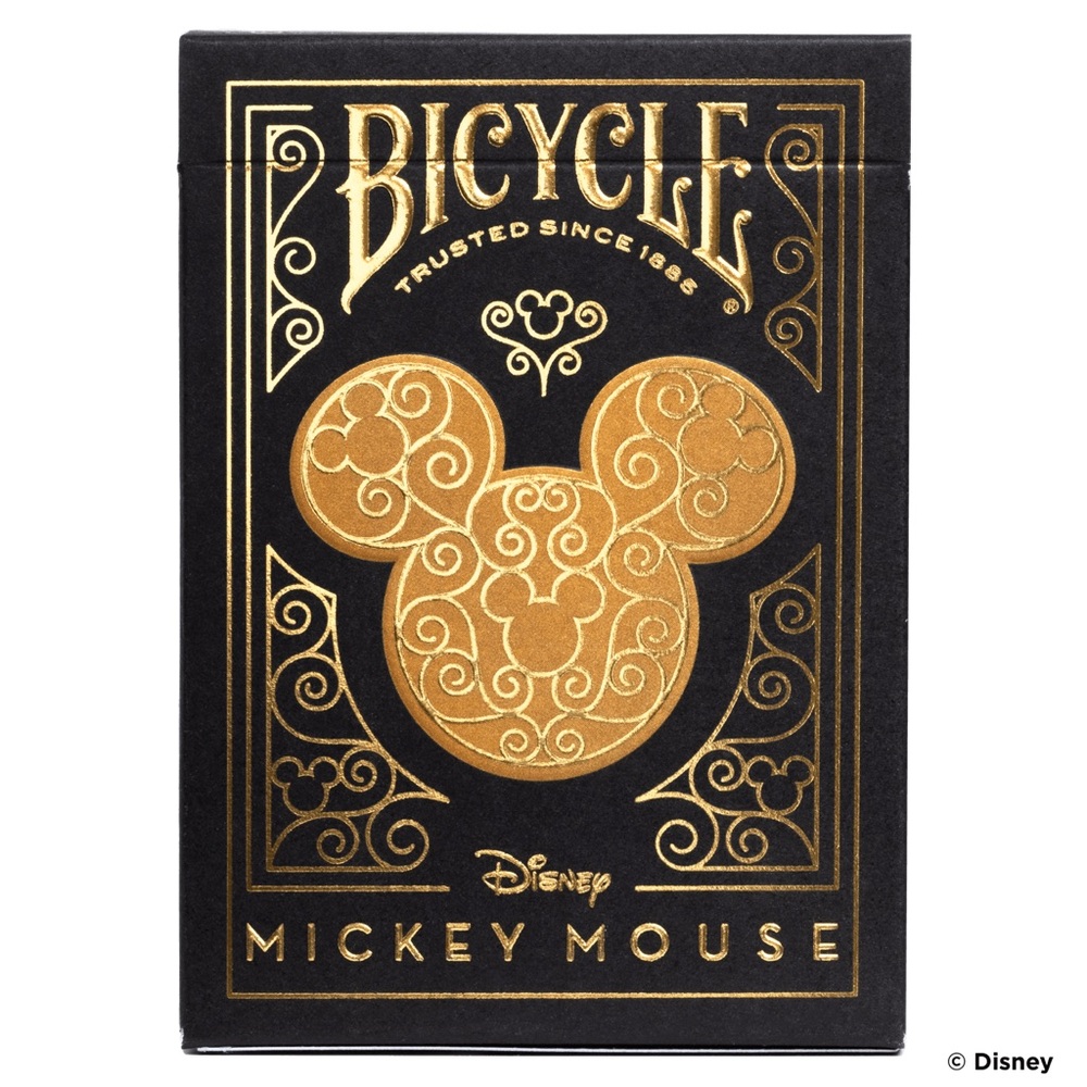 Disney Mickey Mouse inspired Black and Gold Playing Cards by Bicycle